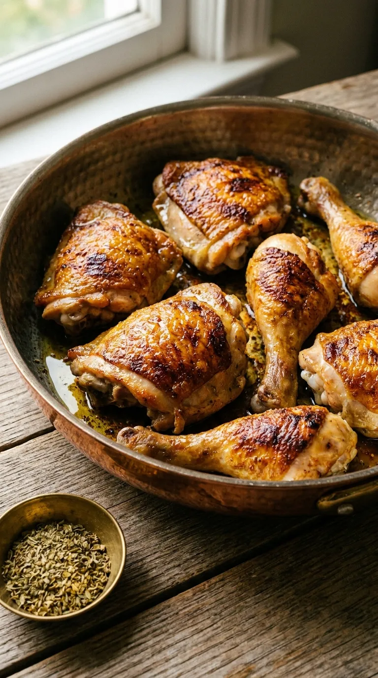 Greek Chicken with Green Beans: Mediterranean One Pan Dinner – step 2: Brown the chicken
