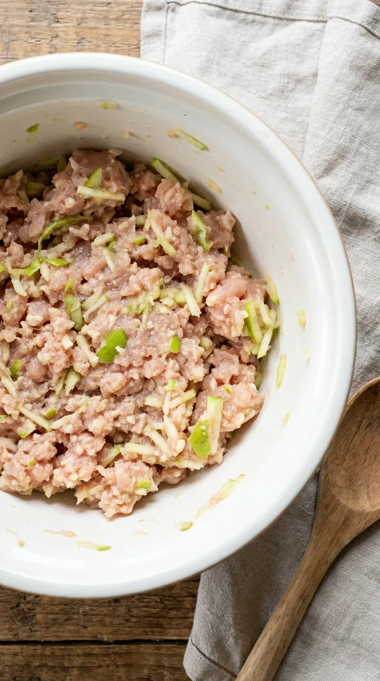 Chicken and Apple Meatballs: Baked Savoury Starters – step 2: Mix the meatballs