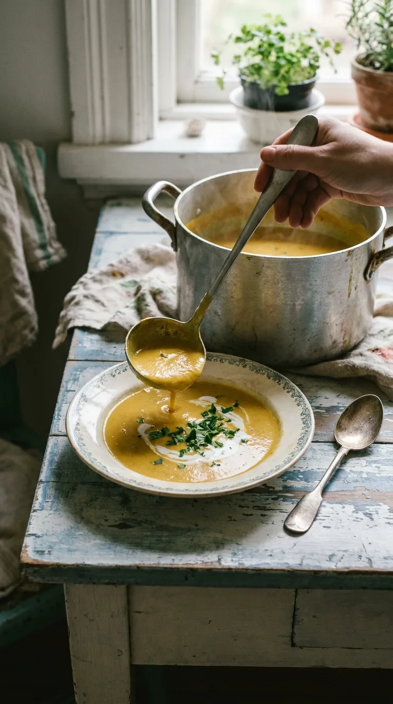 Mulligatawny: Chicken Apple Curry Soup – step 7: Finish with cream