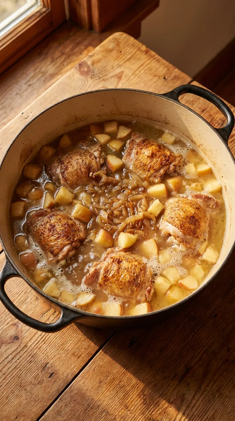 Hearty Chicken Apple Potato Soup: American Autumn Stew – step 4: Simmer the liquids