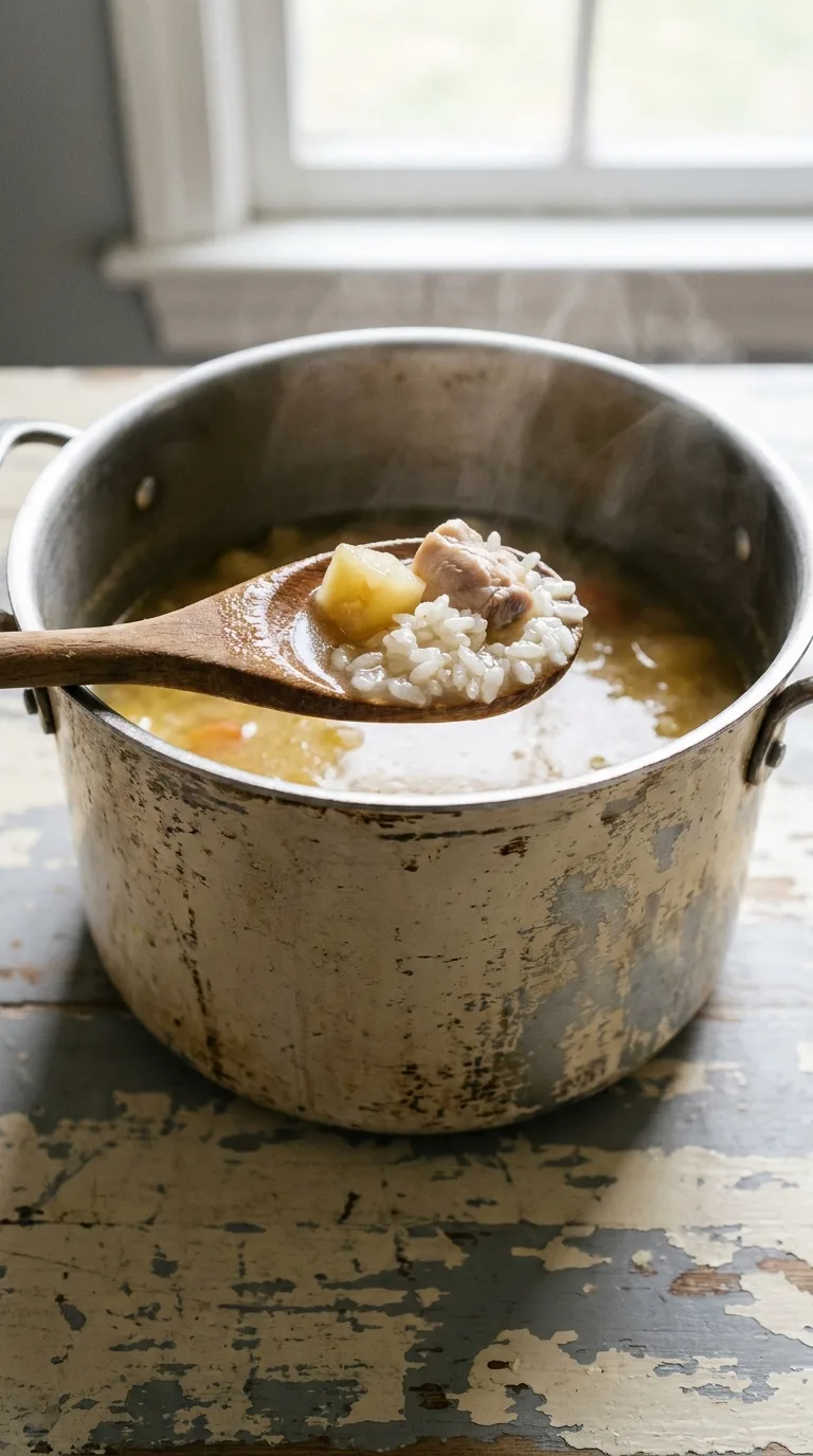 Mulligatawny: Chicken Apple Curry Soup – step 6: Check the grains