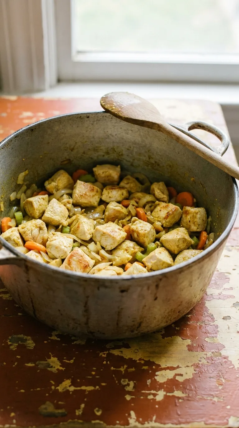 Mulligatawny: Chicken Apple Curry Soup – step 4: Brown the chicken