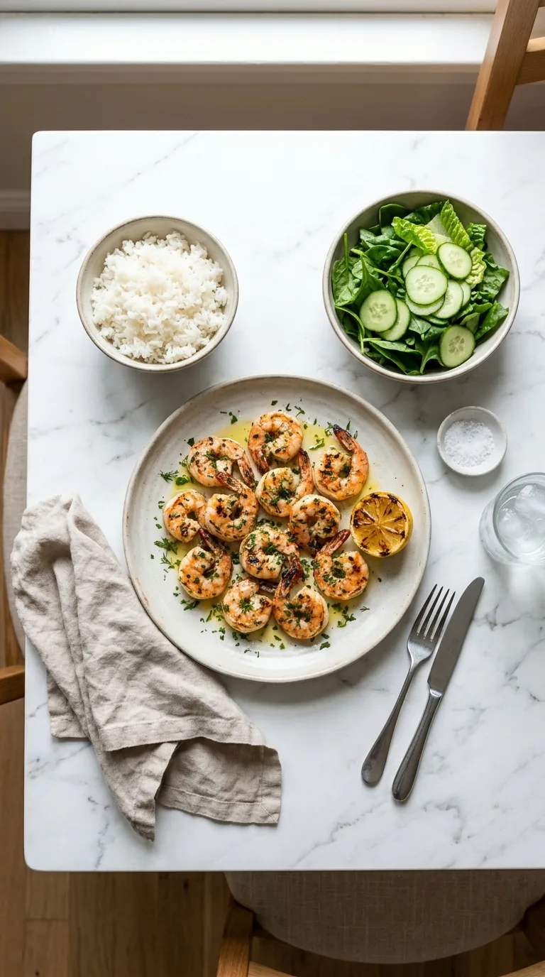 Broiled Shrimp: Mediterranean Lemon-Herb Seafood – step 6: Finish and serve