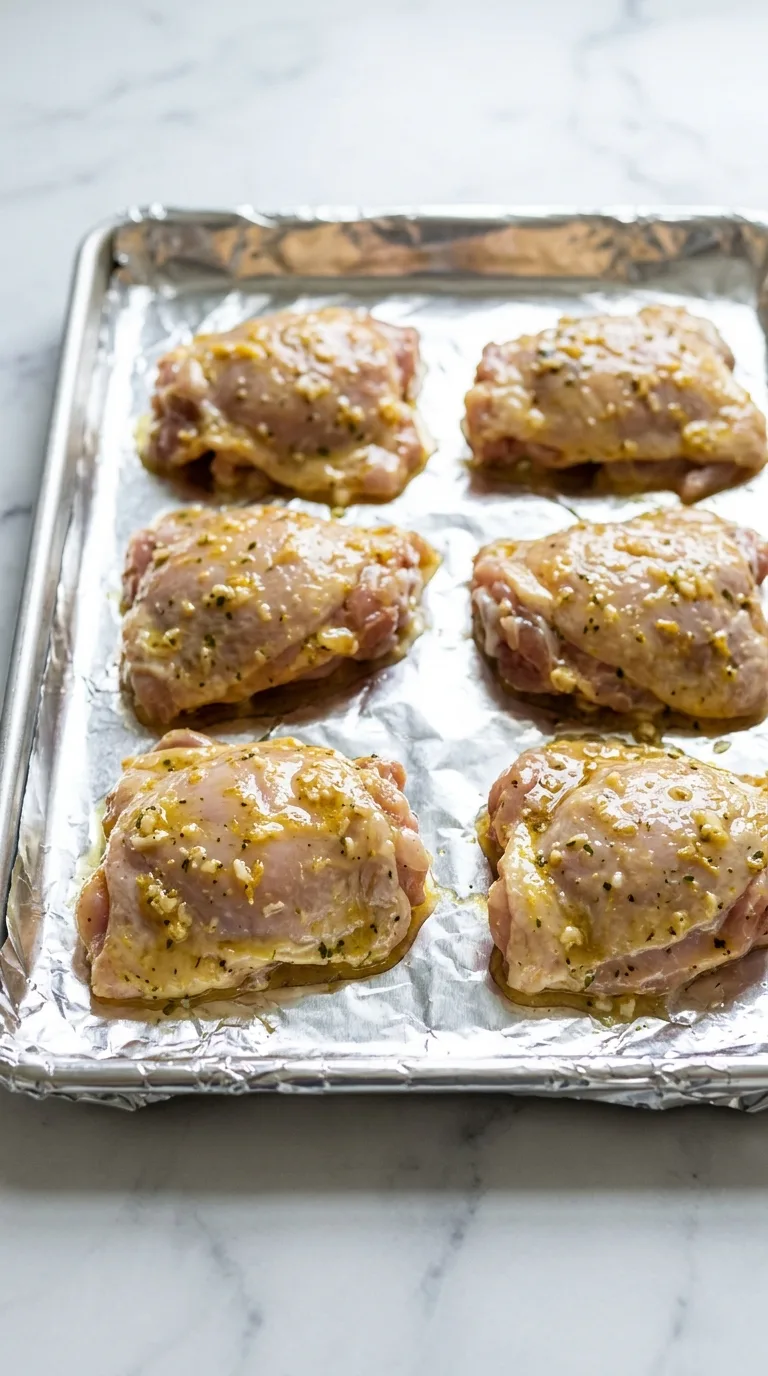Broiled Chicken Thighs: Garlic-Lemon Poultry – step 4: Arrange the tray