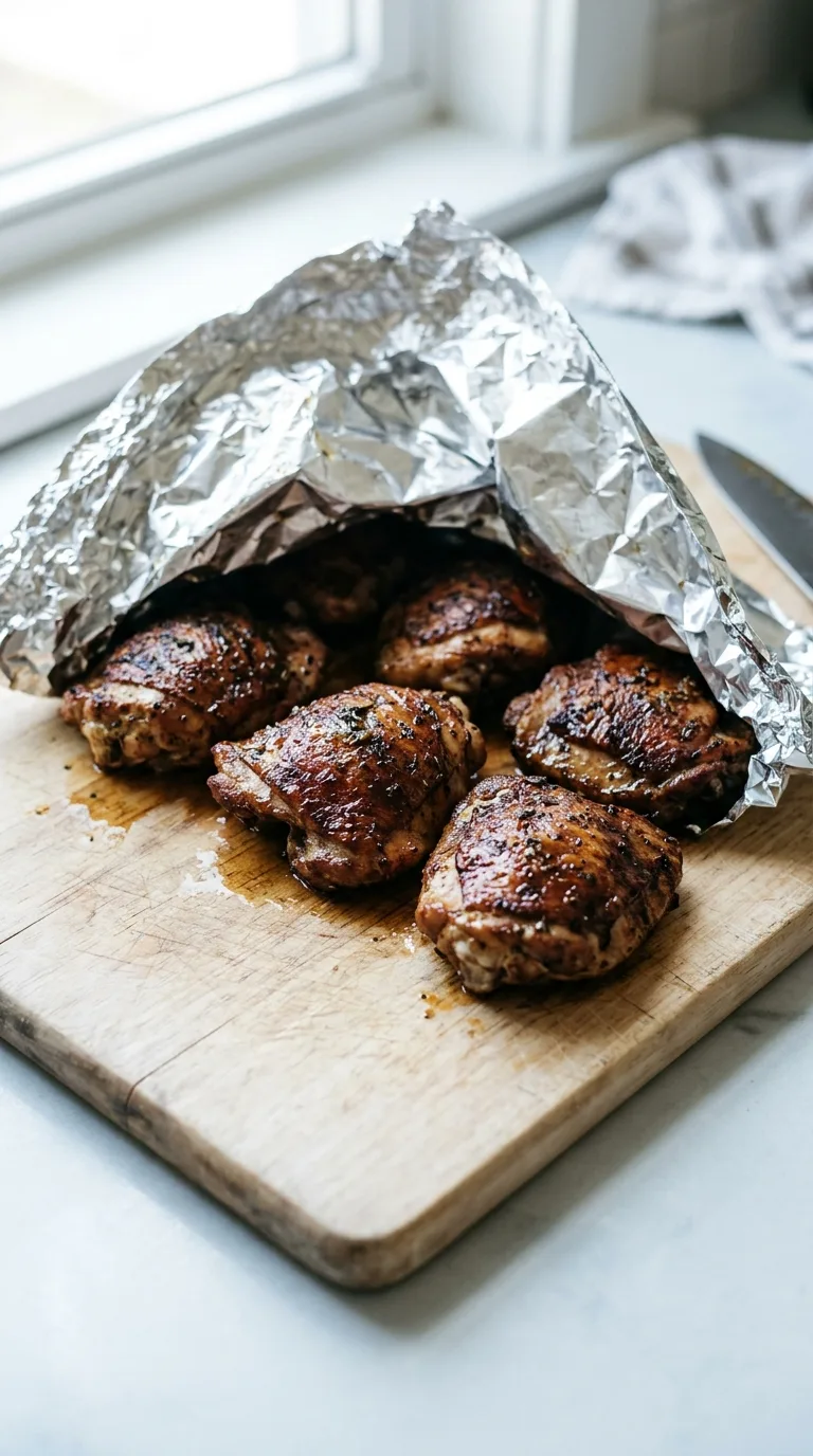 Broiled Chicken Thighs: Garlic-Lemon Poultry – step 7: Rest the meat