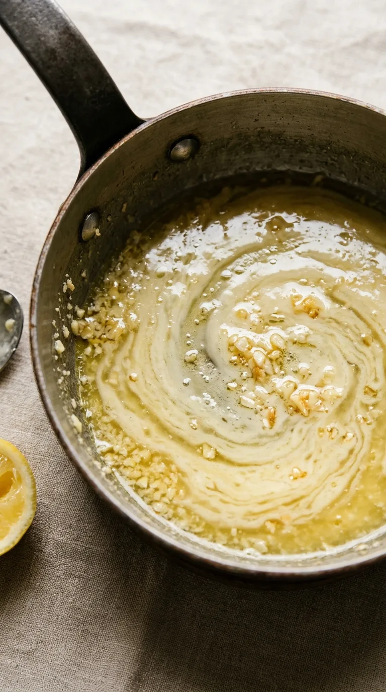 Savoury Broiled Scallops: Garlic-Lemon Butter Seafood – step 3: Make the butter sauce