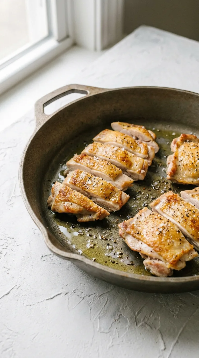 Chicken Alfredo: Creamy Halal Fettuccine Bake – step 1: Sear the chicken