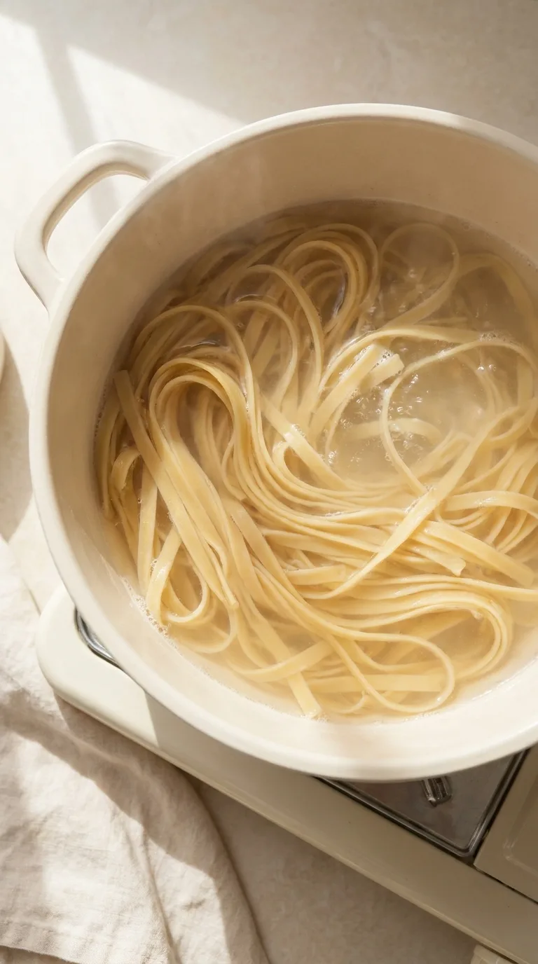 Chicken Alfredo: Creamy Halal Fettuccine Bake – step 2: Cook the pasta