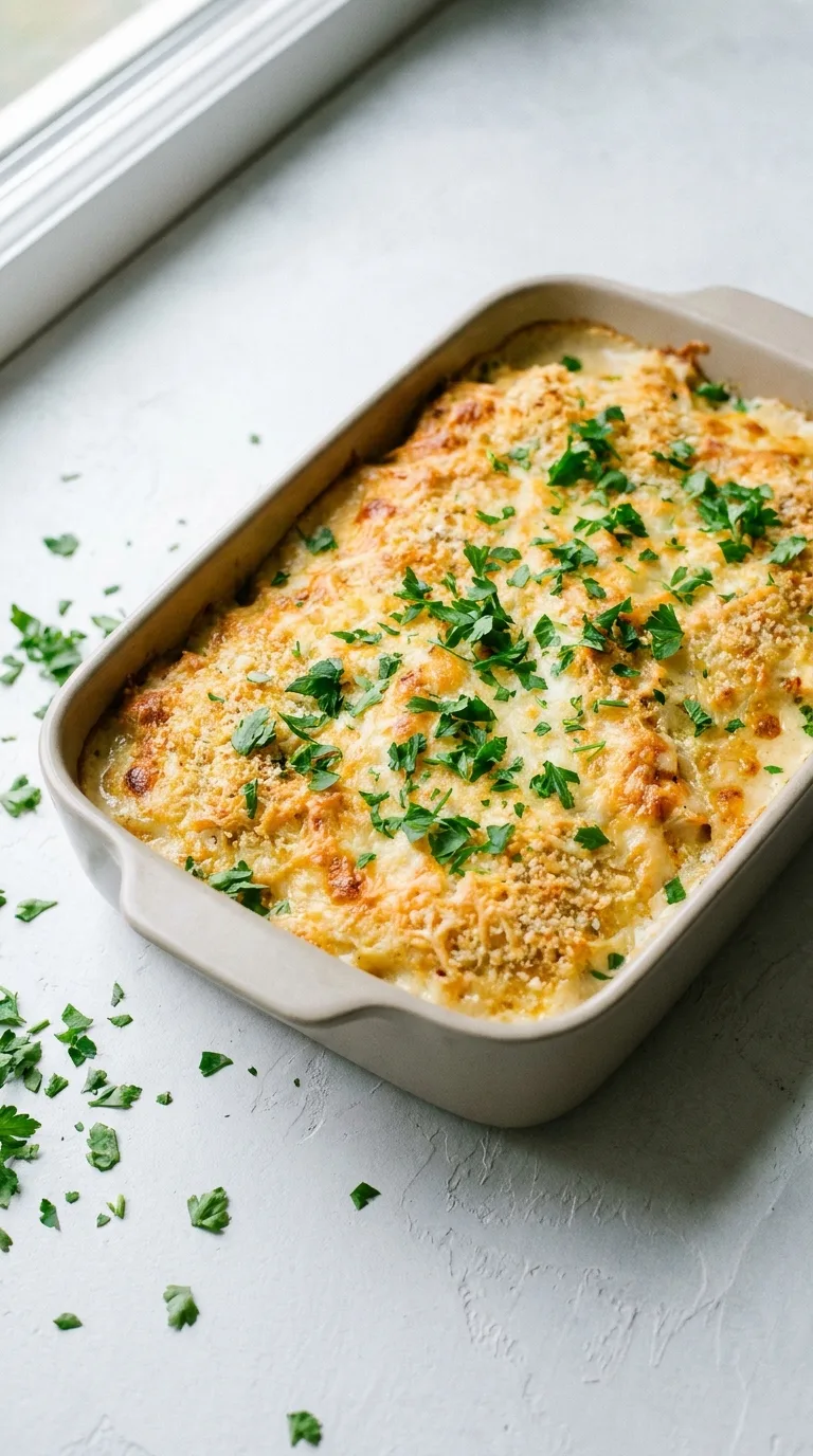 Chicken Alfredo: Creamy Halal Fettuccine Bake – step 8: Rest and garnish