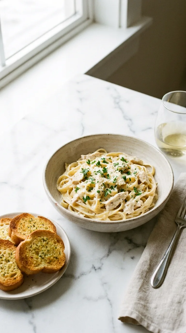 Chicken Alfredo: Creamy Halal Pasta – step 6: Finish the dish