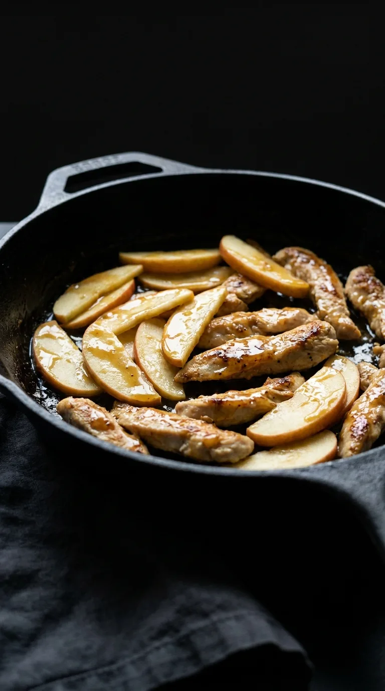 Chicken and Apple on Multigrain Bread: Savoury Sweet Sandwich – step 4: Glaze the filling