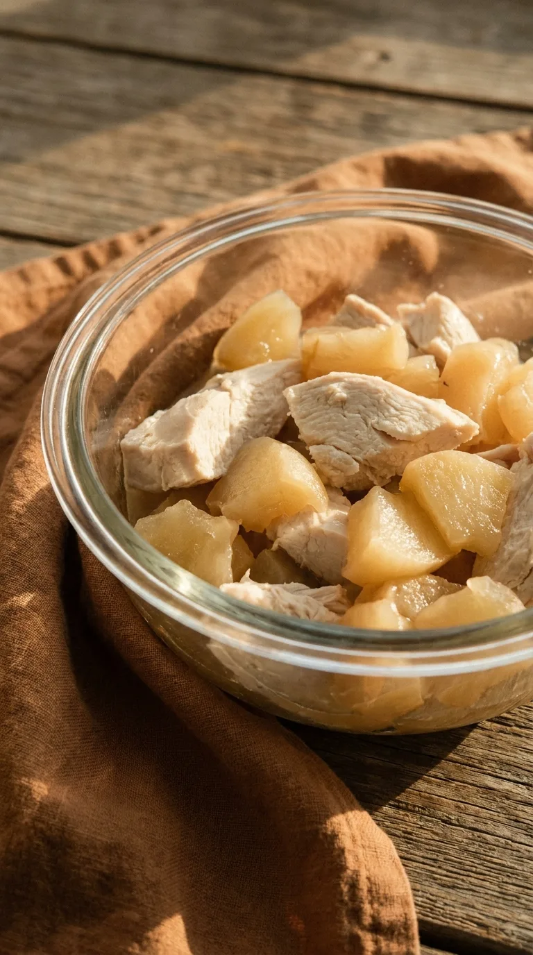 Chicken and Apple Puree: Nutritious Baby Food – step 4: Steam the mixture