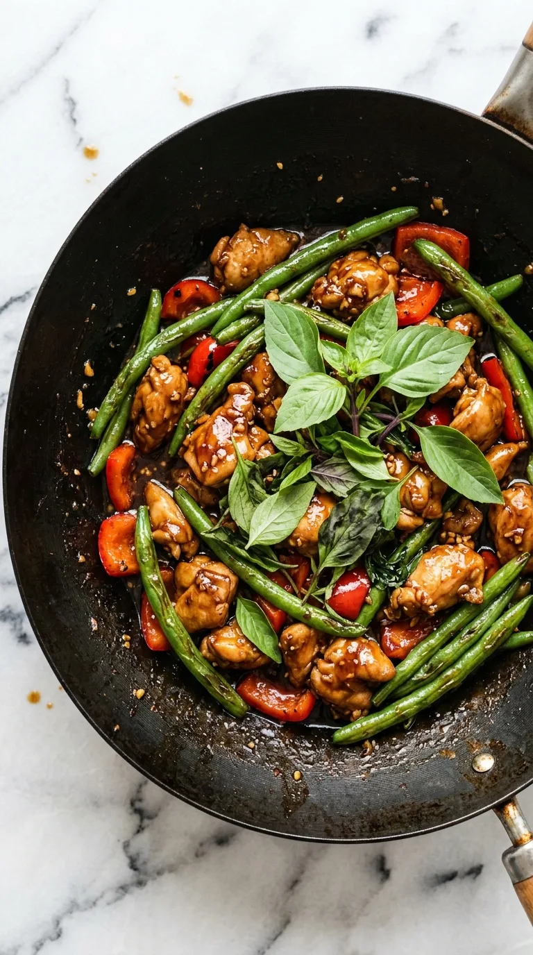 Thai Chicken and Green Beans: Savoury Stir-Fry – step 7: Finish with aromatics