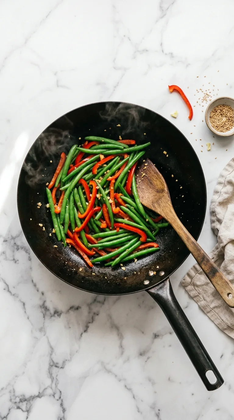 Thai Chicken and Green Beans: Savoury Stir-Fry – step 5: Cook the vegetables
