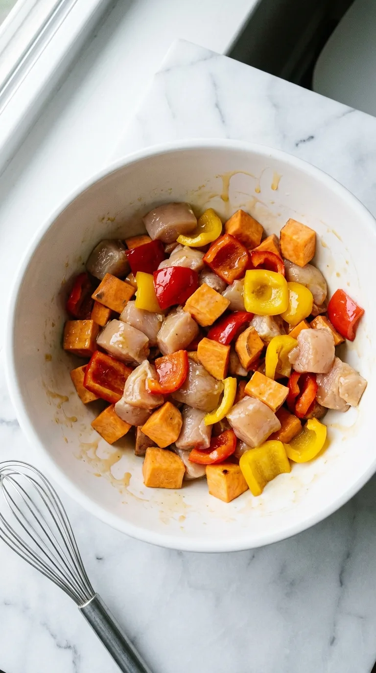 Chicken and Sweet Potato Kabobs: Glazed Mediterranean Skewers – step 4: Thread the kabobs