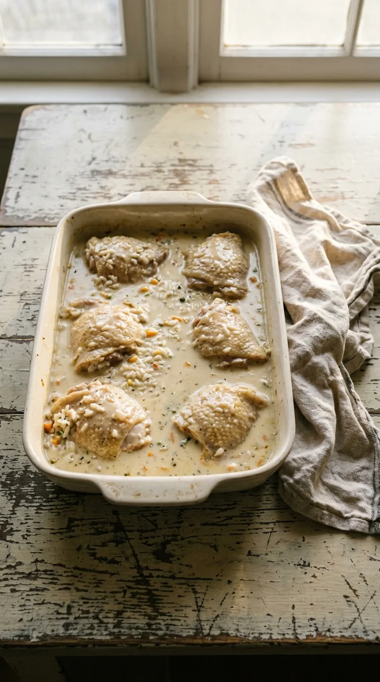 Gluten Free Chicken Casserole: Coconut Milk Chicken and Rice – step 3: Layer the ingredients