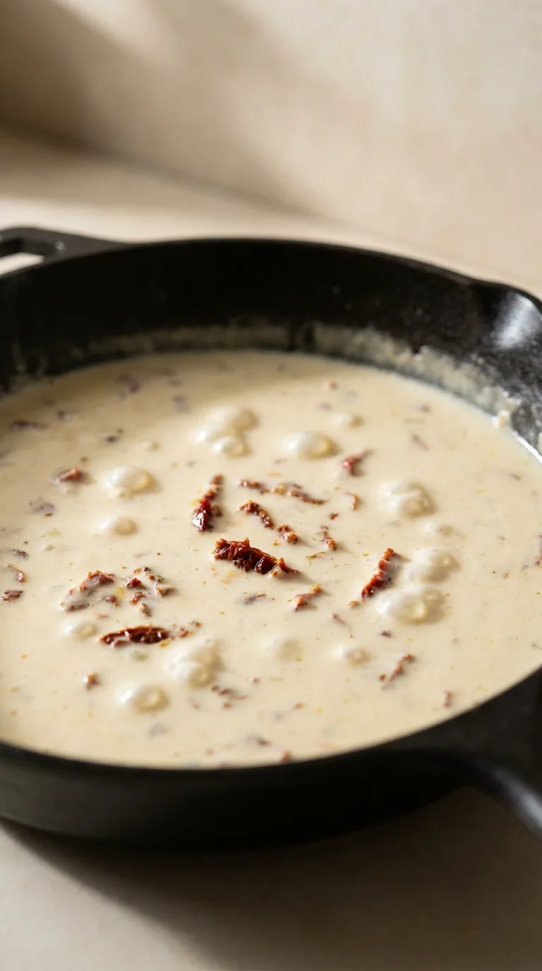 Chicken Pasta with Sundried Tomatoes and Spinach: Creamy Pasta – step 4: Simmer the sauce