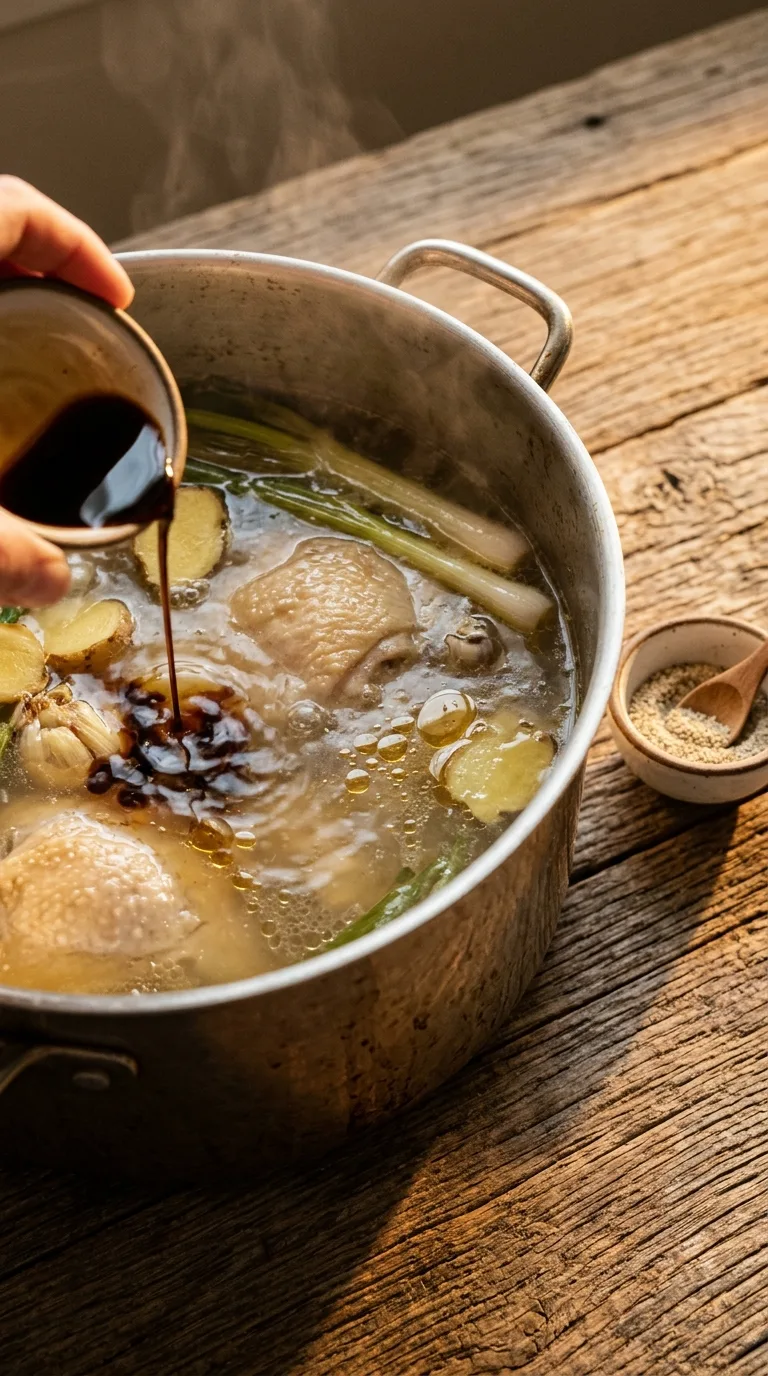 Korean Chicken Soup: Hearty Halal Comfort – step 4: Season the broth