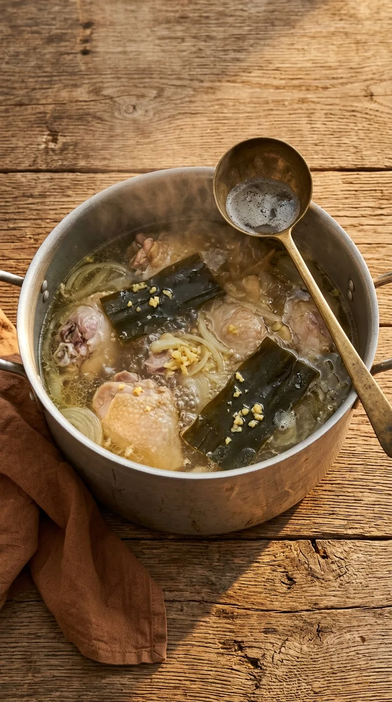 Korean Chicken Soup: Hearty Halal Comfort – step 3: Skim the impurities