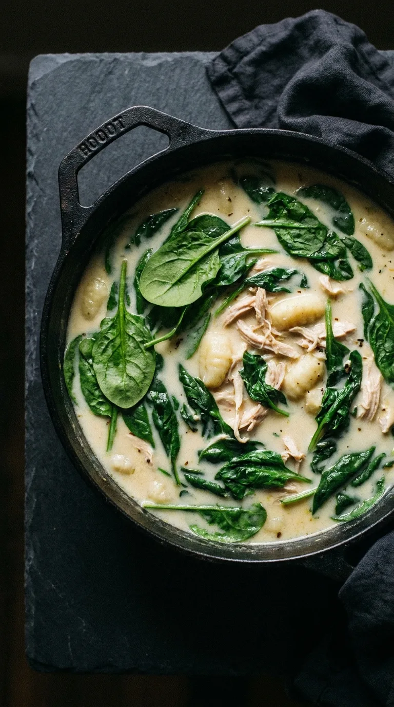 Chicken Soup Olive Garden Classic: Creamy Gnocchi Soup – step 6: Wilt the spinach