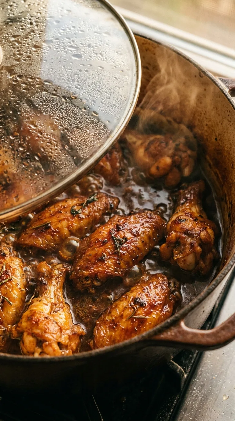 Coke-Glazed Chicken Wings: Sticky American Appetiser – step 4: Simmer the wings