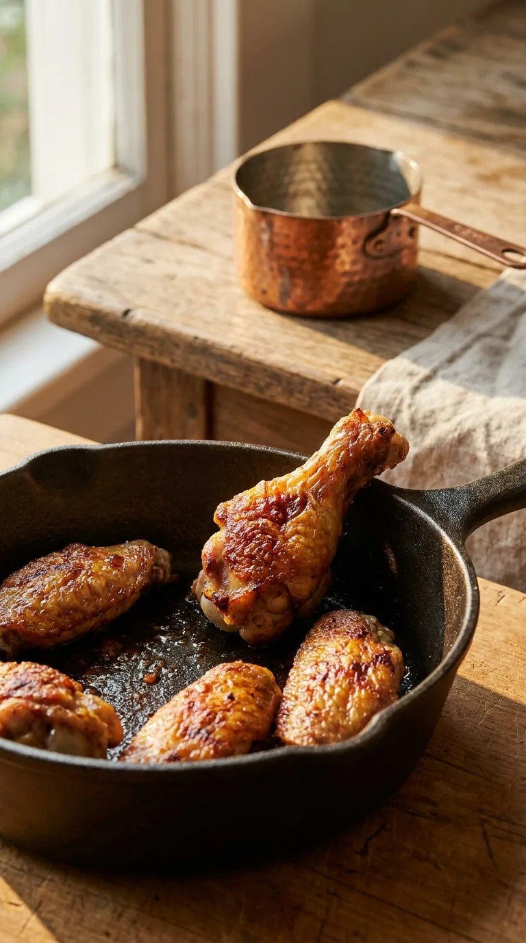 Coke-Glazed Chicken Wings: Sticky American Appetiser – step 2: Sear the chicken