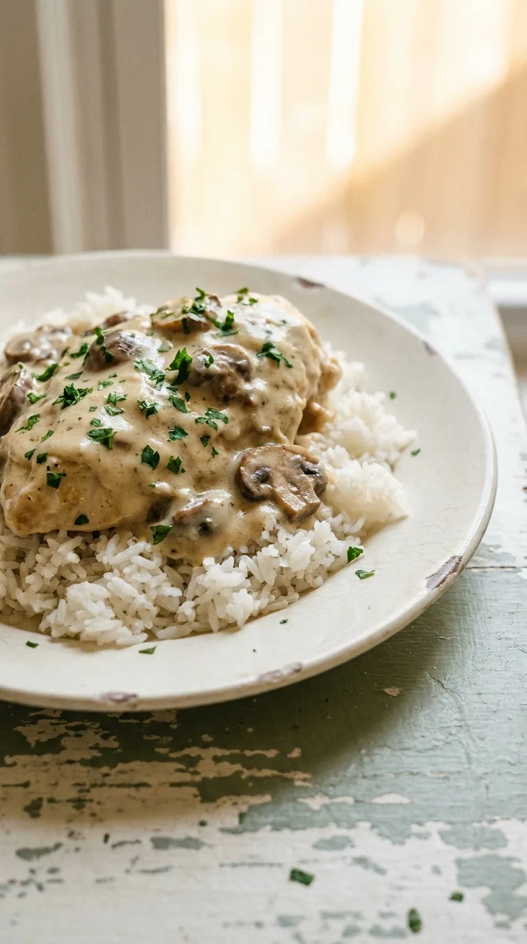 Creamy Mushroom Chicken: American Skillet Dinner – step 7: Finish the dish