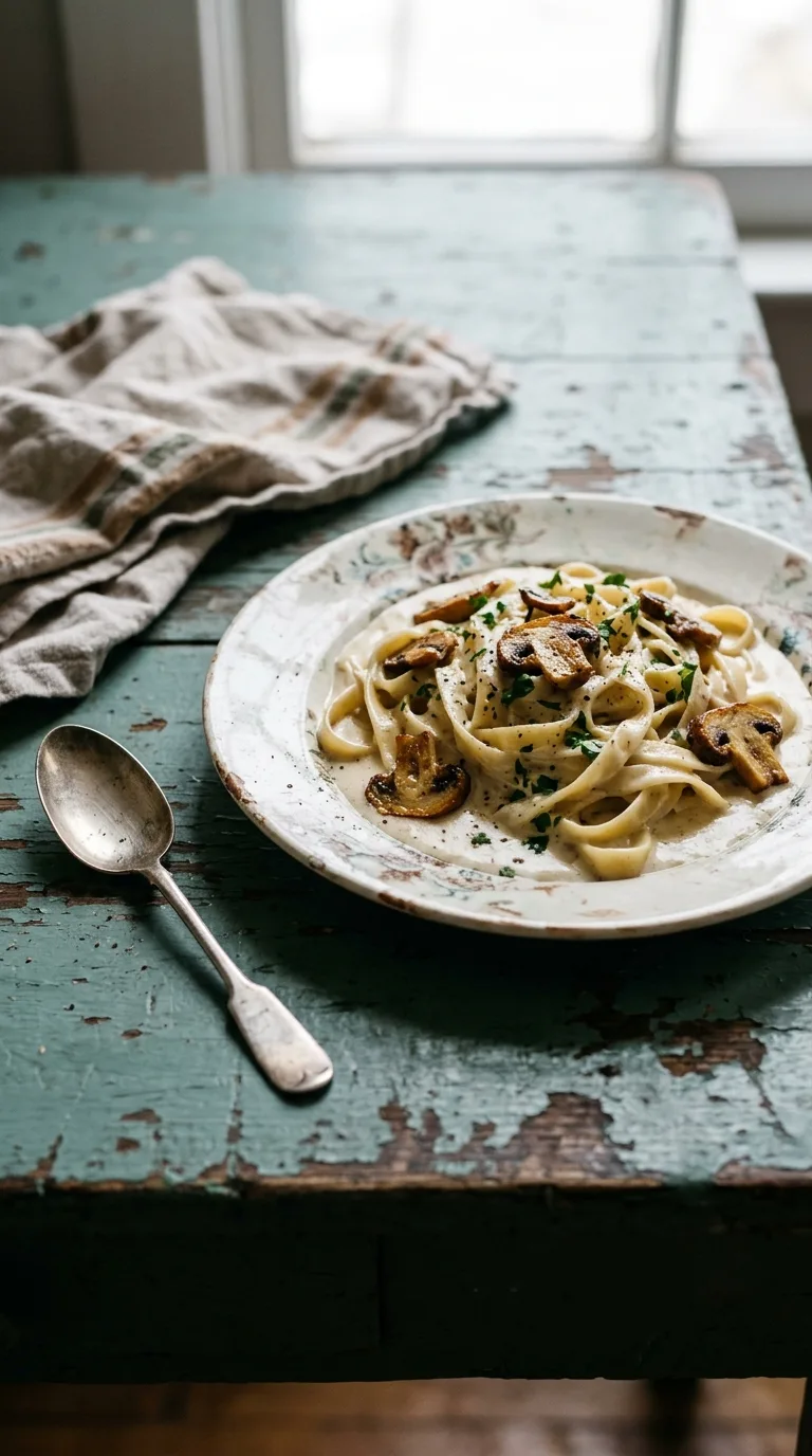 Creamy Mushroom Fettuccine: Italian Pasta with Rich Sauce – step 6: Combine and finish