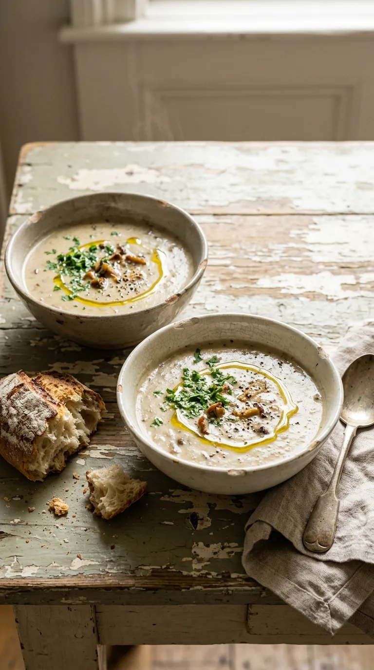 Creamy Mushroom Soup: French Vegetable Starter – step 7: Season and serve