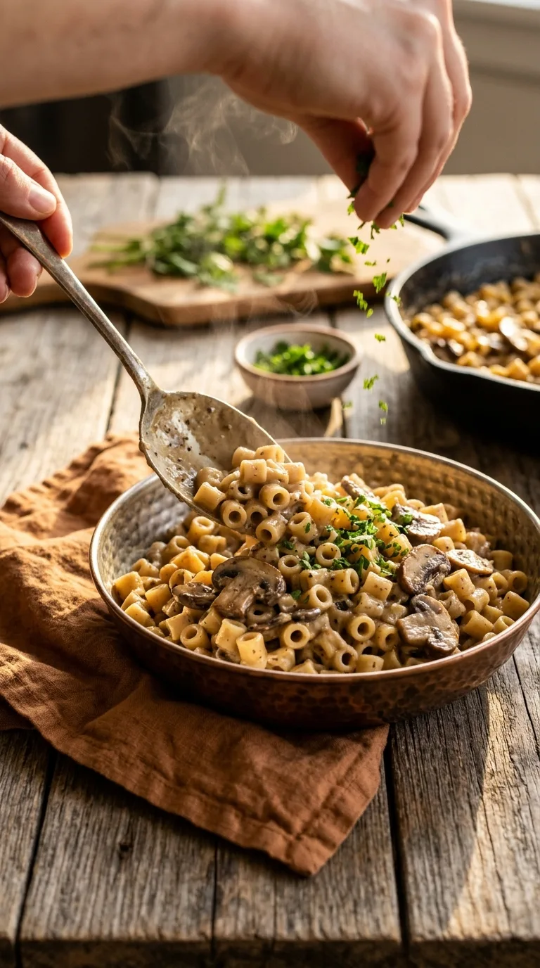 Creamy Mushroom Ditalini: Italian Pasta in Mushroom Sauce – step 7: Combine and serve