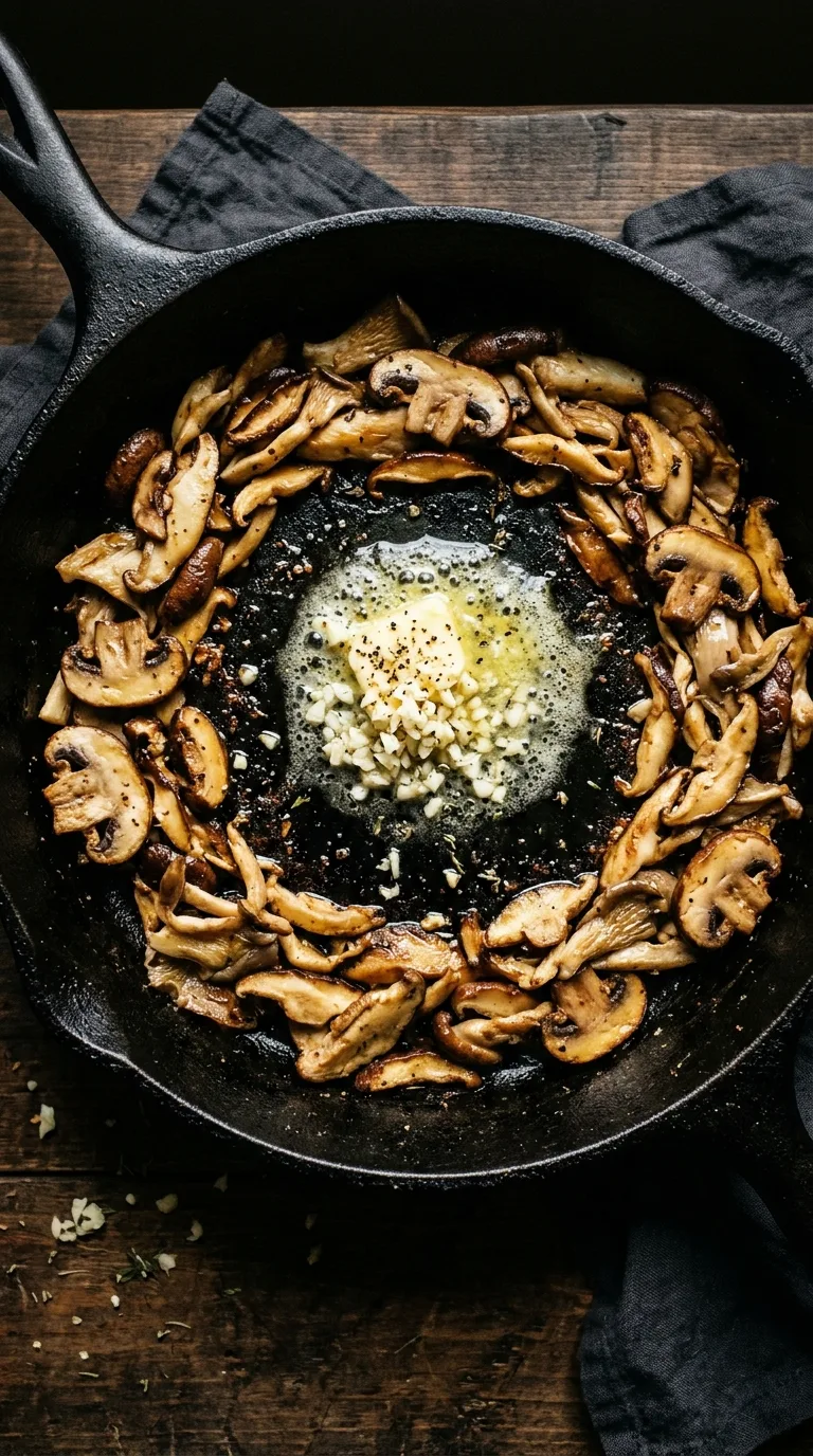 Velvety Creamy Mushroom Sauce: French Savoury Pan Sauce – step 2: Sauté the aromatics