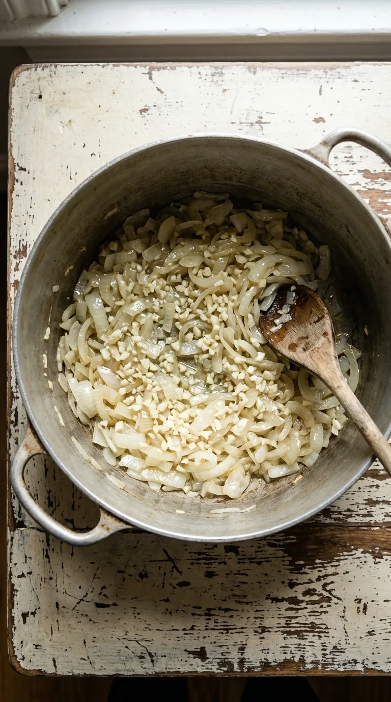 Creamy Mushroom Soup: French Vegetable Starter – step 1: Sauté the aromatics