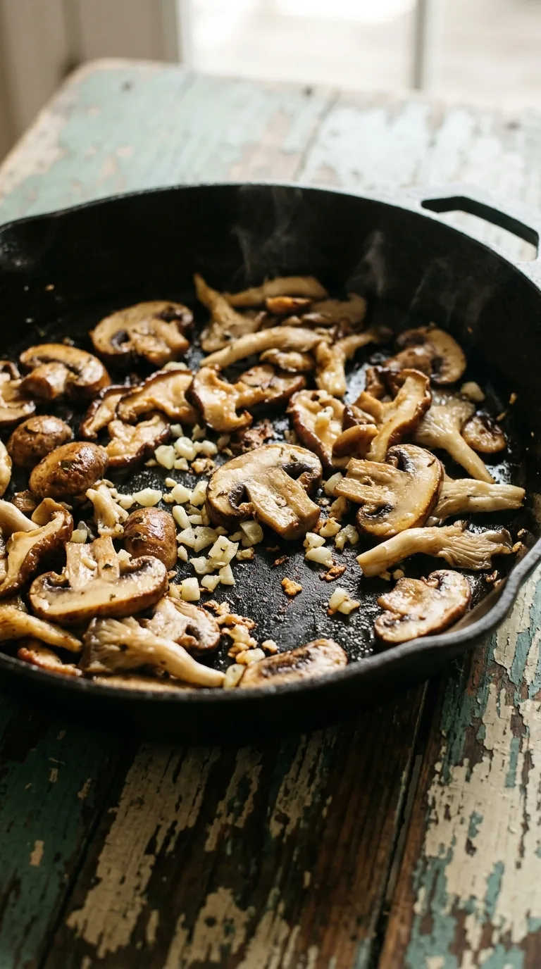 Creamy Mushroom Fettuccine: Italian Pasta with Rich Sauce – step 3: Fragrance the base