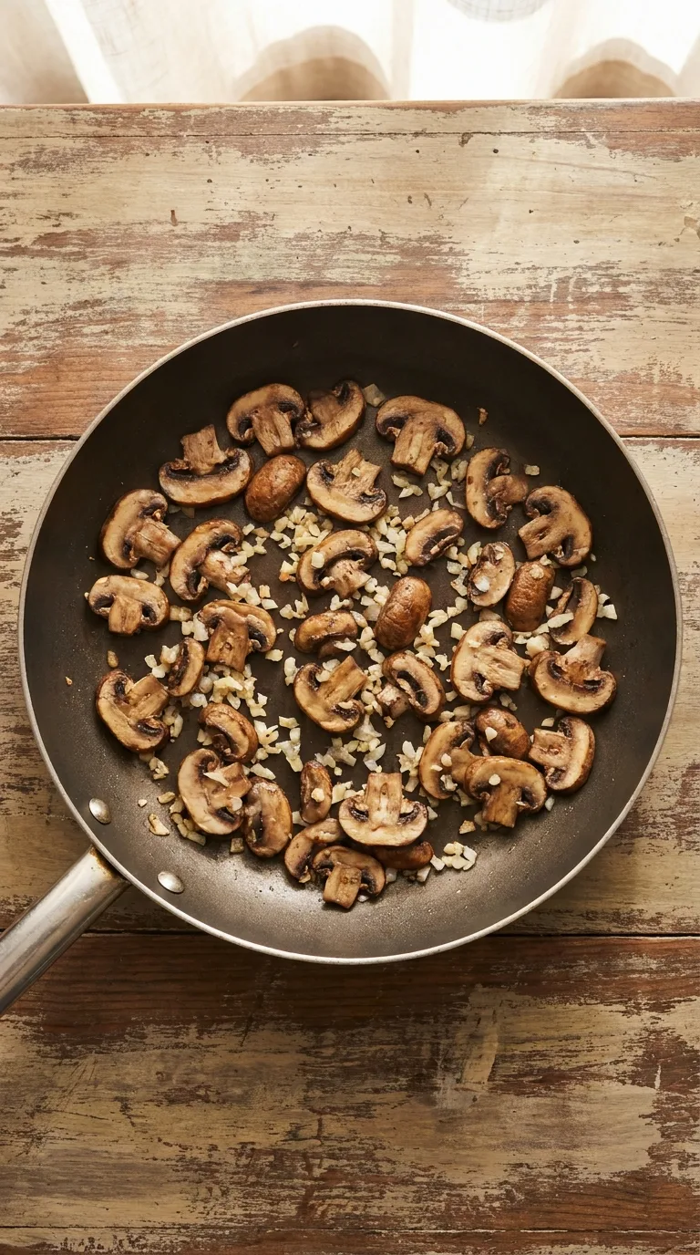 Creamy Mushroom Chicken: American Skillet Dinner – step 3: Sauté the garlic