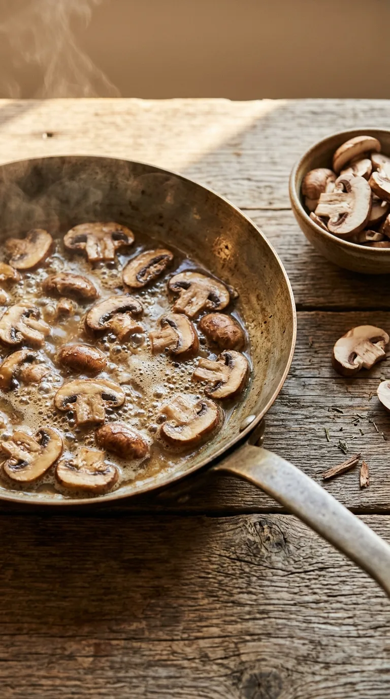 Creamy Mushroom Ditalini: Italian Pasta in Mushroom Sauce – step 4: Reduce the broth