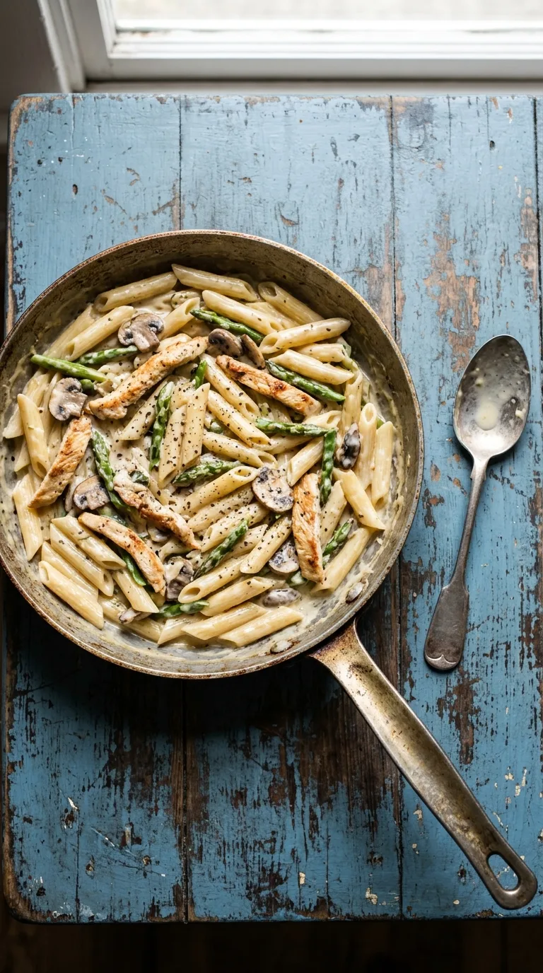 Creamy Mushroom and Asparagus Chicken Penne: Italian Pasta – step 6: Finish the sauce