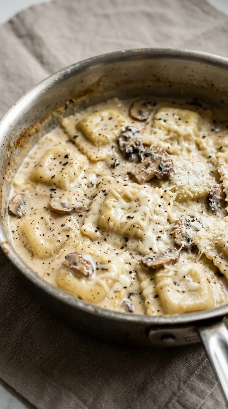 Creamy Mushroom Ravioli: Italian Pasta with Mushroom Sauce – step 6: Combine and finish