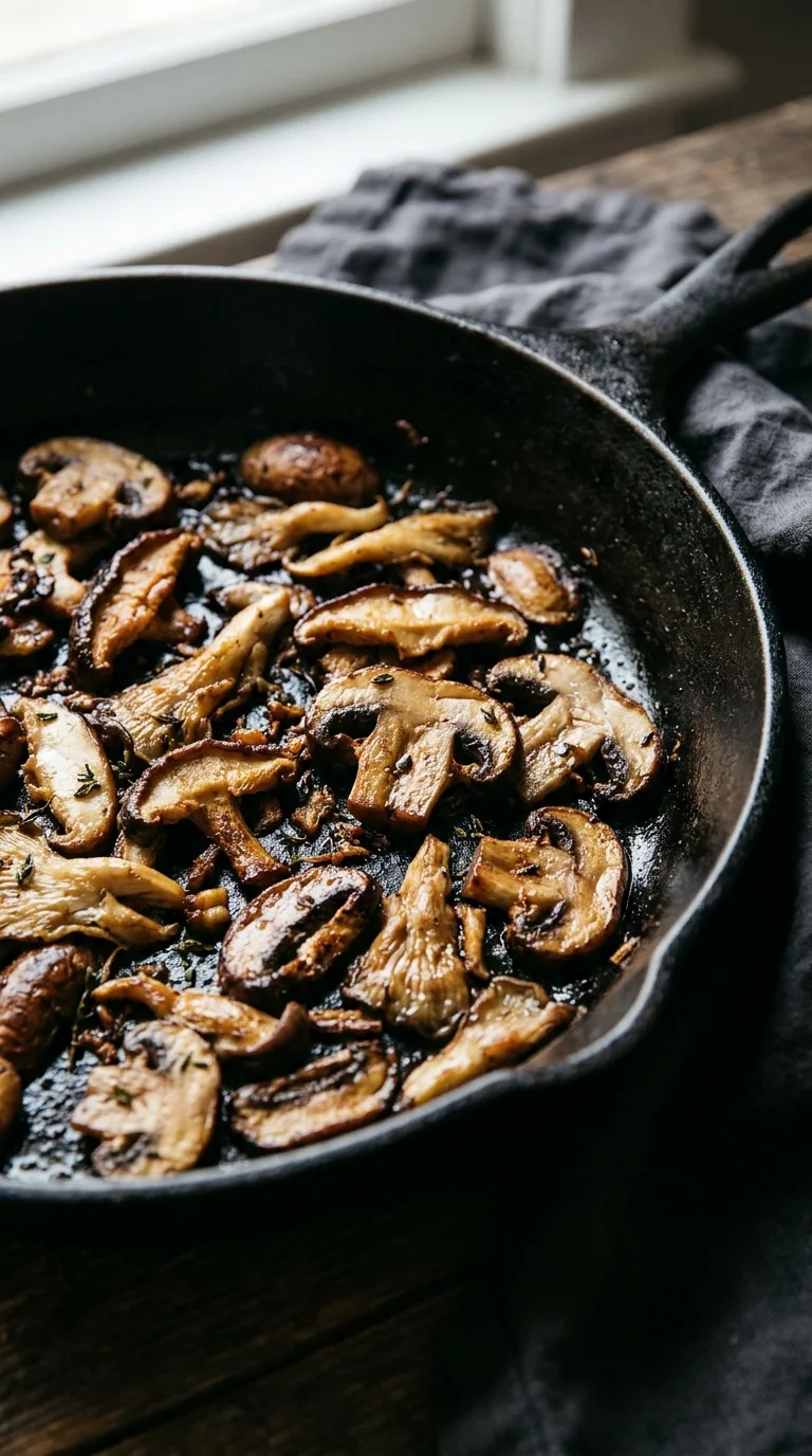 Velvety Creamy Mushroom Sauce: French Savoury Pan Sauce – step 1: Brown the mushrooms