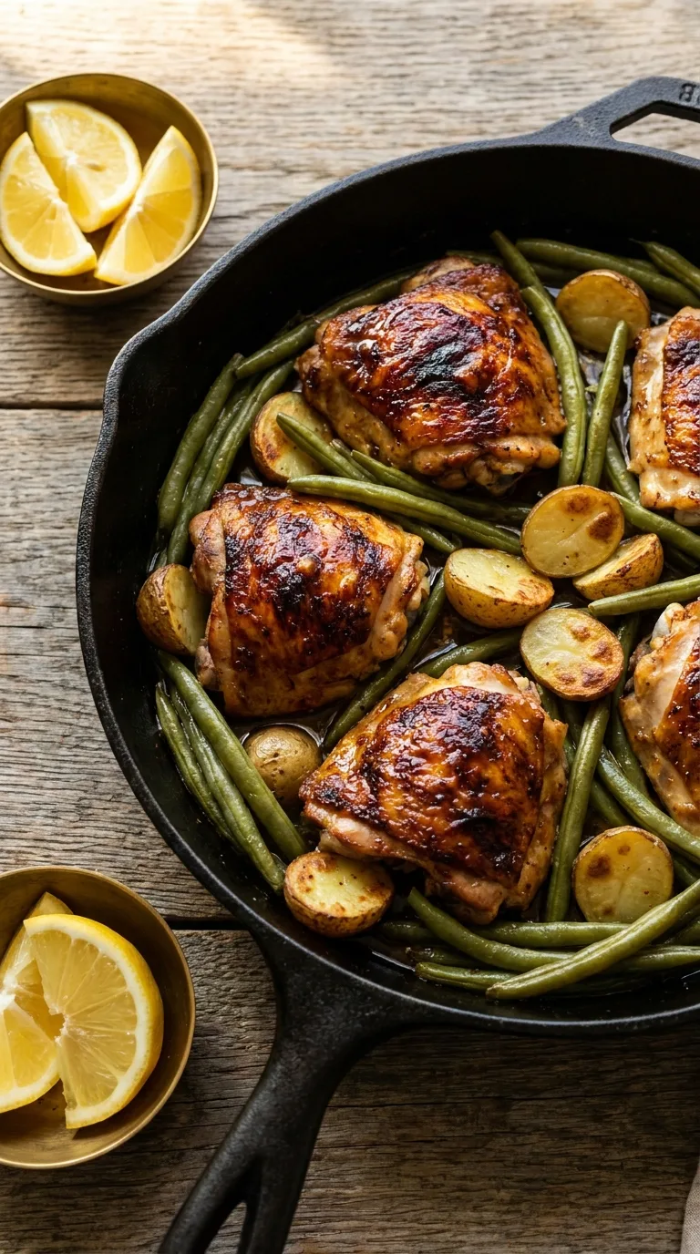 Greek Chicken with Green Beans: Mediterranean One Pan Dinner – step 7: Rest and garnish