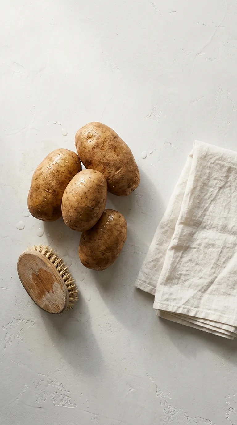 Oven Baked Potatoes: Simple Crispy Russet Potatoes – step 2: Clean the potatoes