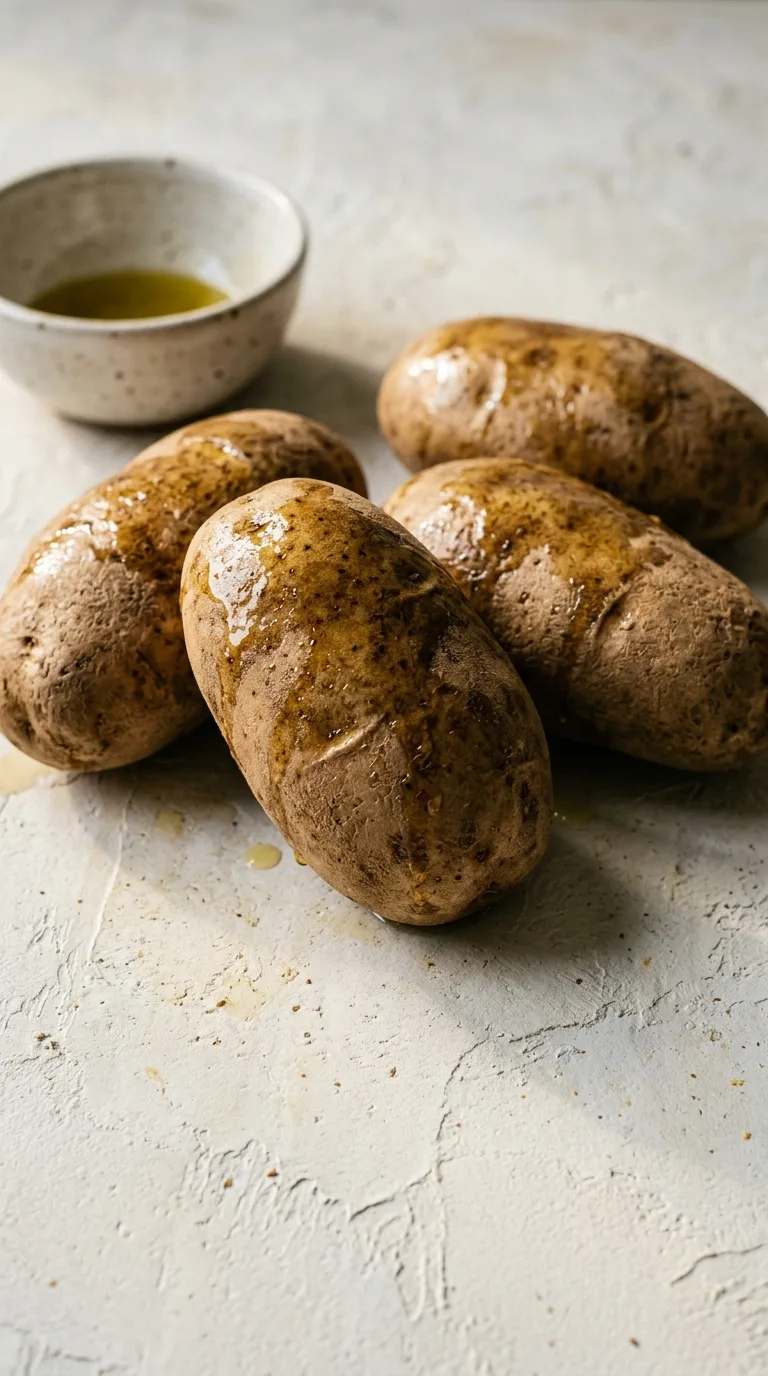 Oven Baked Potatoes: Simple Crispy Russet Potatoes – step 4: Coat with oil