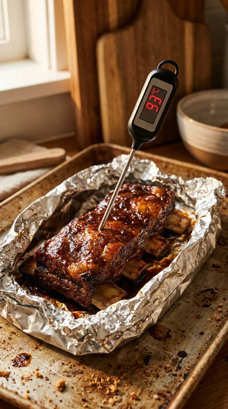 Oven Baked Beef Ribs: American BBQ Ribs – step 6: Verify the temperature