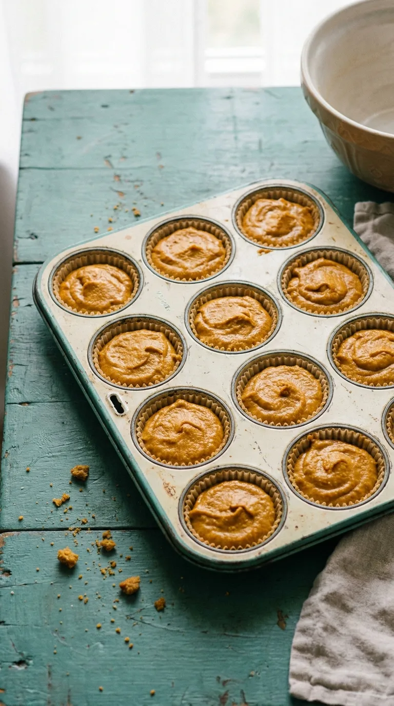 Pumpkin Protein Muffins: High Protein Autumn Cakes – step 6: Fill the tins