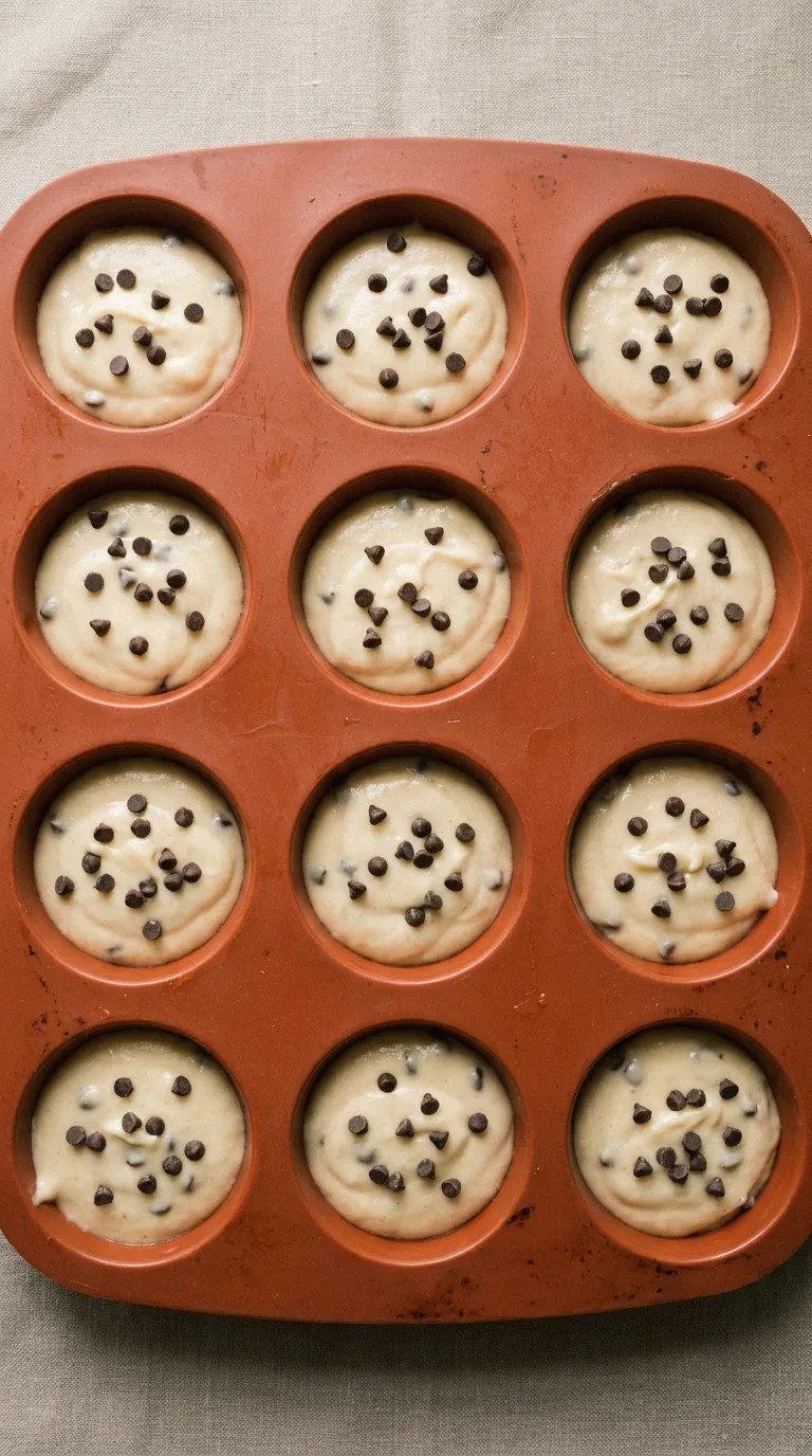 Chocolate Chip Protein Muffins: High Protein Breakfast Treats – step 6: Fill the tins
