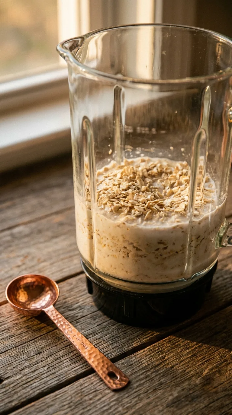 Protein Smoothie Oatmeal: Creamy Fruit Breakfast – step 1: Break down oats