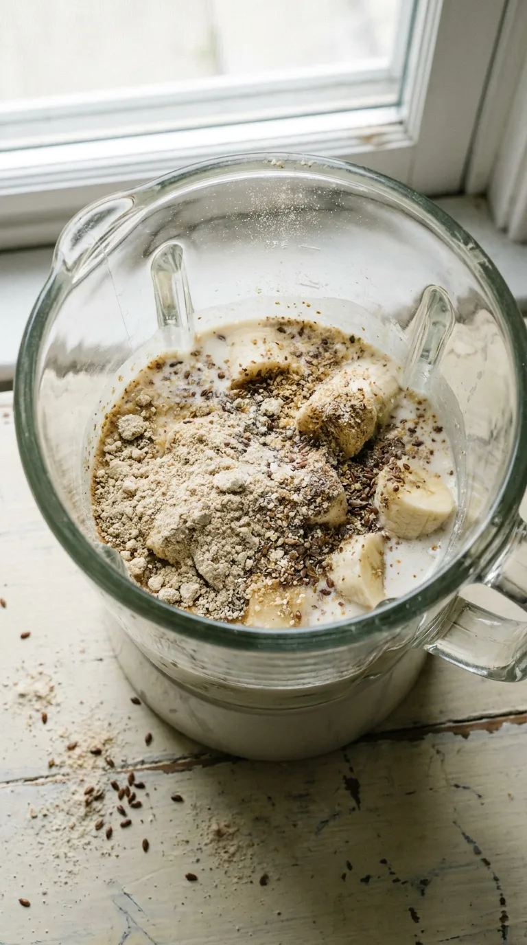 Protein Smoothie Lactose Free: Plant-Based Energy Drink – step 2: Add protein and seeds