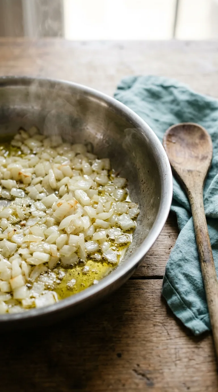 Hearty Slow Cooker Chili: Mexican Beef and Bean Stew – step 1: Sauté the onions