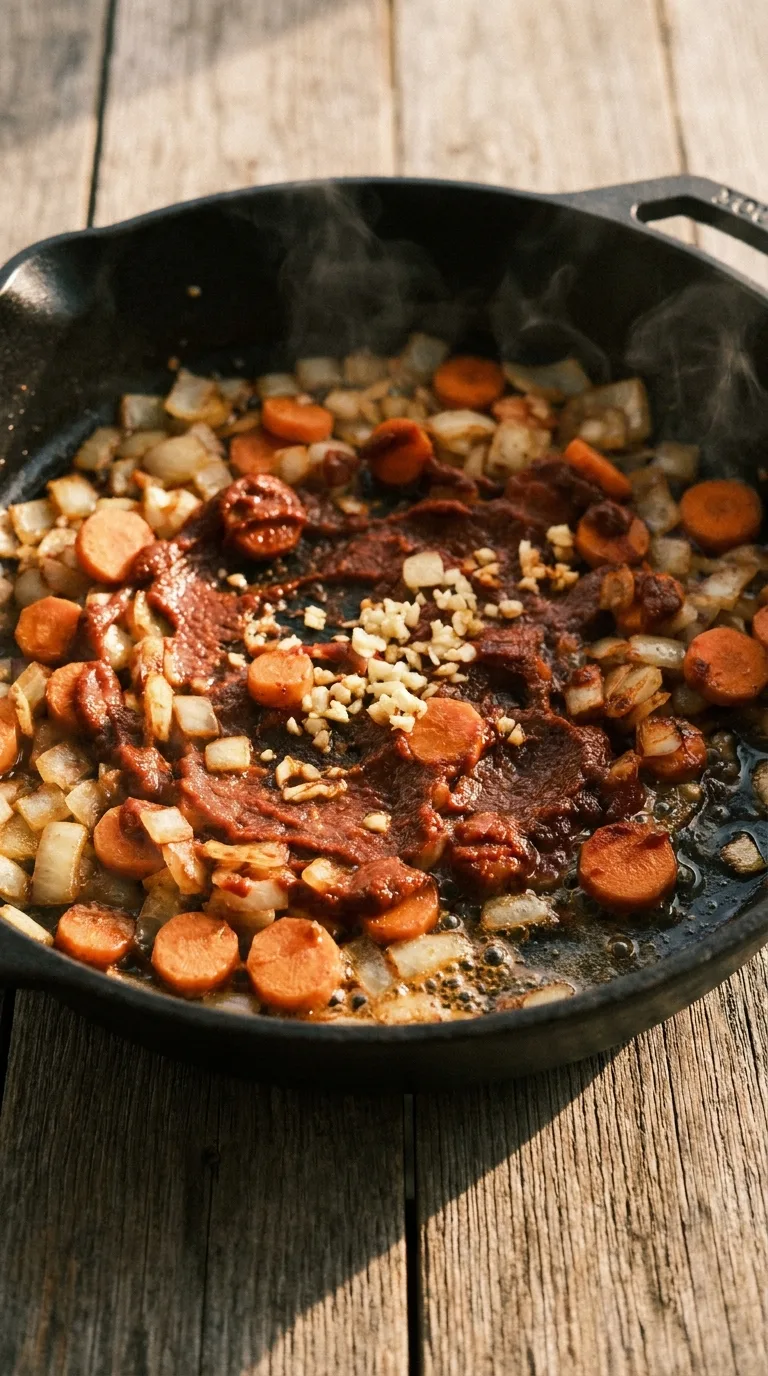 Hearty Slow Cooker Beef Stew: American Beef and Vegetable Stew – step 3: Cook the paste