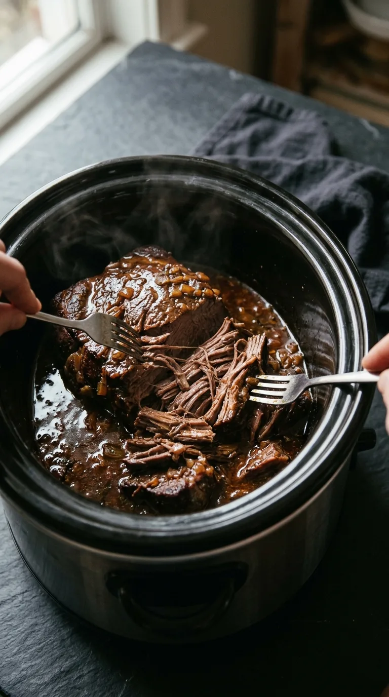 Italian Beef: Slow Cooked Roast for Hoagie Rolls – step 6: Shred the meat