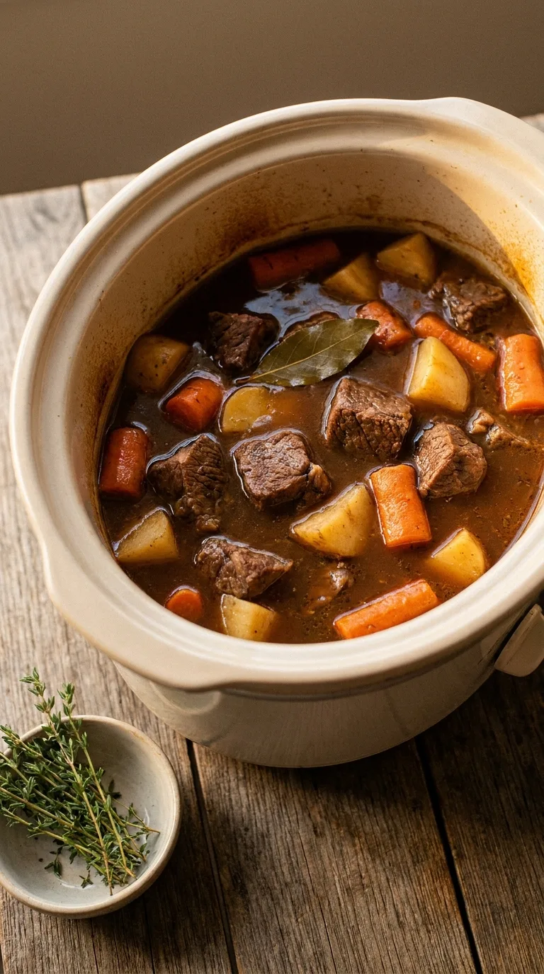 Hearty Slow Cooker Beef Stew: American Beef and Vegetable Stew – step 5: Combine and slow cook